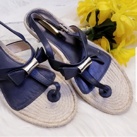 Louise et Cie Navy Blue Bow Sandals Sz 8 - Picture 6 of 7